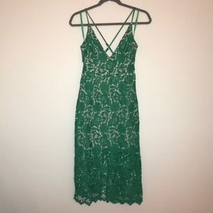 ASOS Midi Green Lace Dress